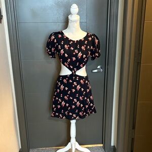 For Love And Lemons Black Dress with Red Cherry Design 🍒